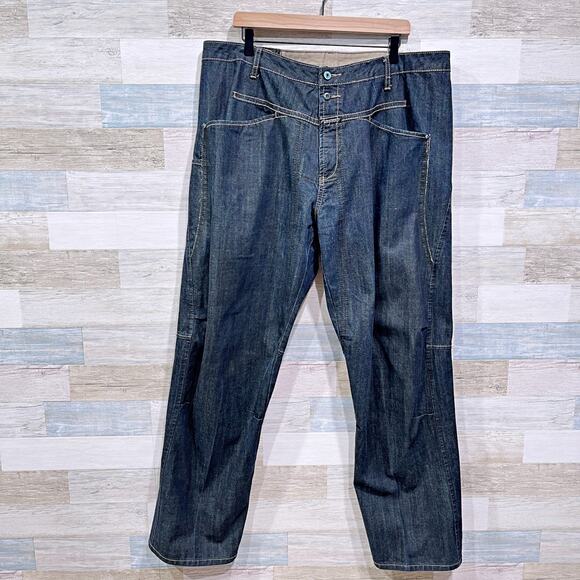 Marithe Francois Girbaud Dark Wash Straight Leg Jeans Y2K Streetwear Mens 42x33 - Picture 1 of 7